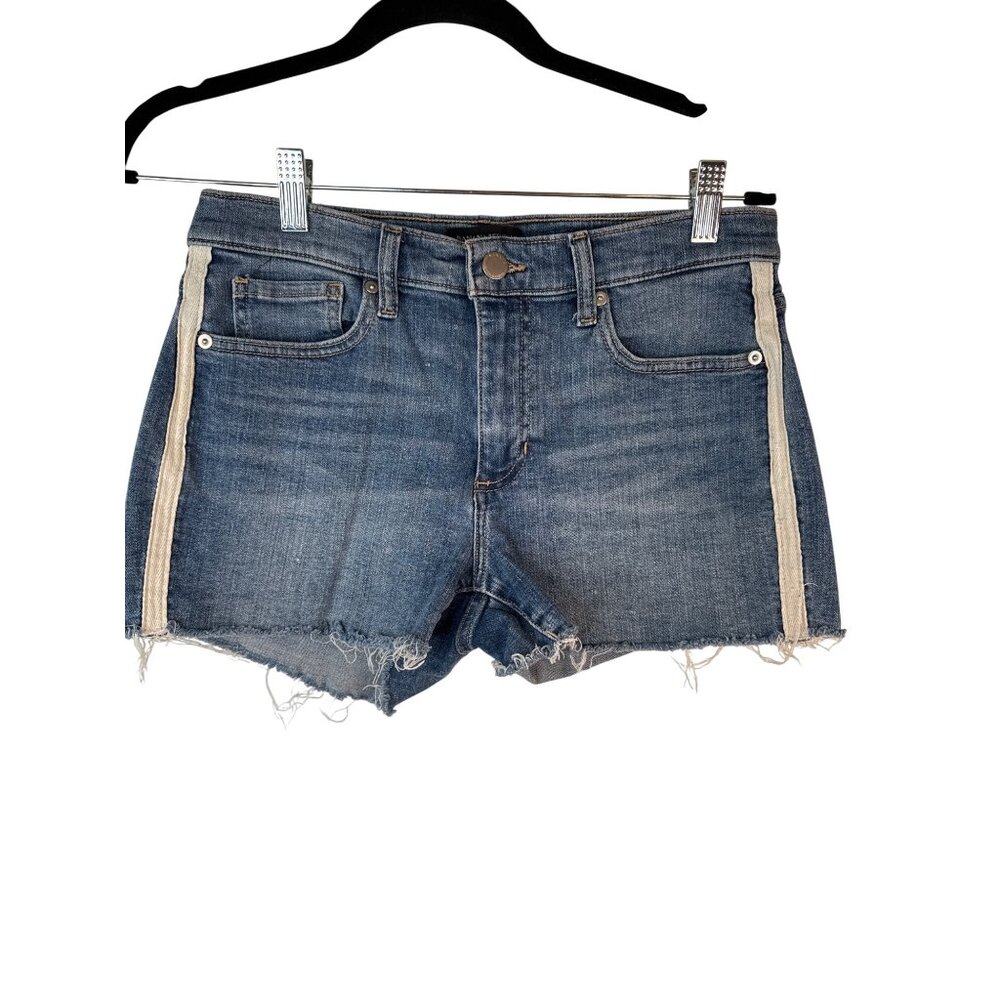 2/$30 Banana Republic Denim Shorts Size 27 Frayed Hem Stripe Detail - Picture 7 of 10